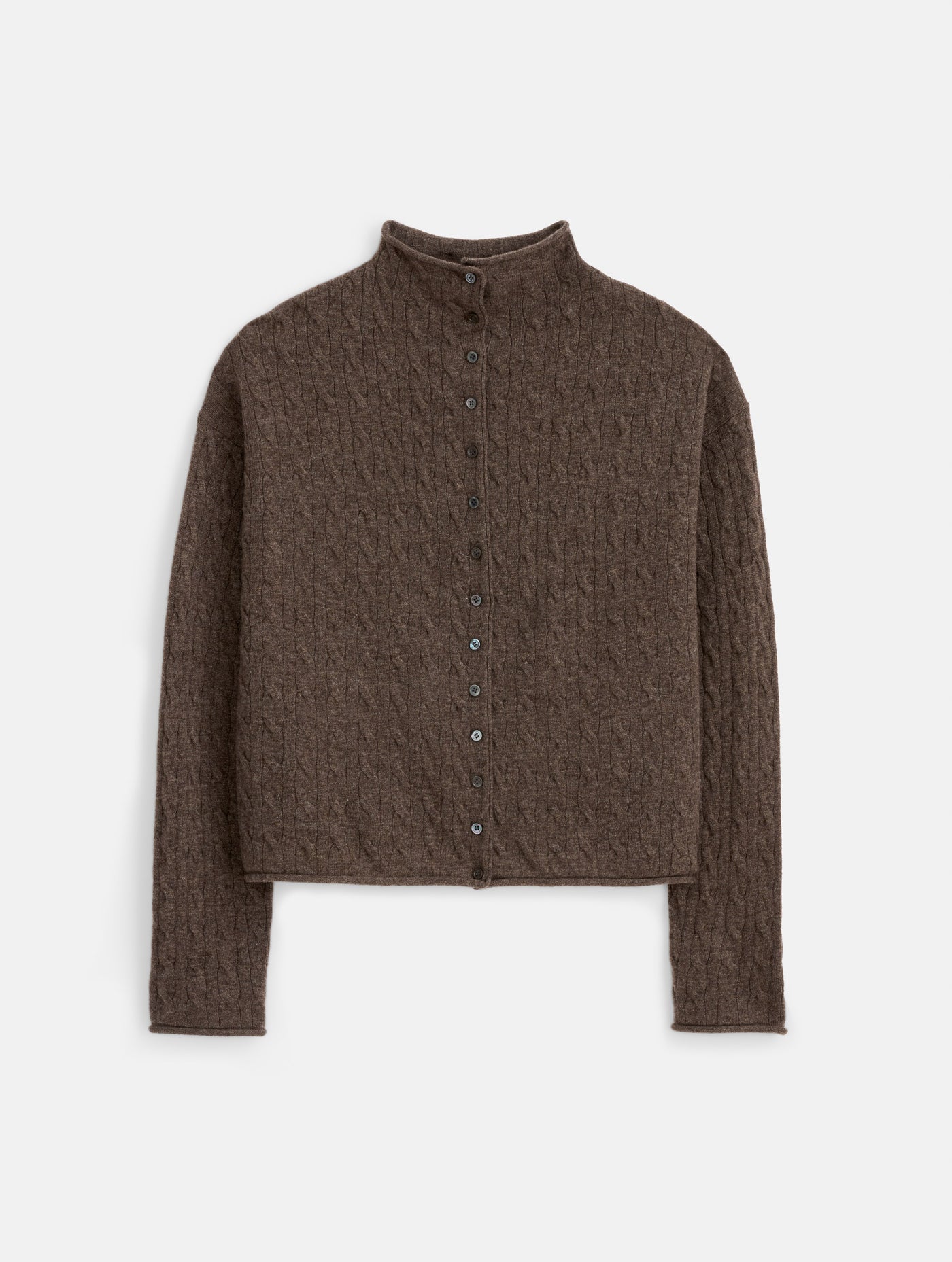 Taylor Cable-Knit Cardigan in Wool Cashmere