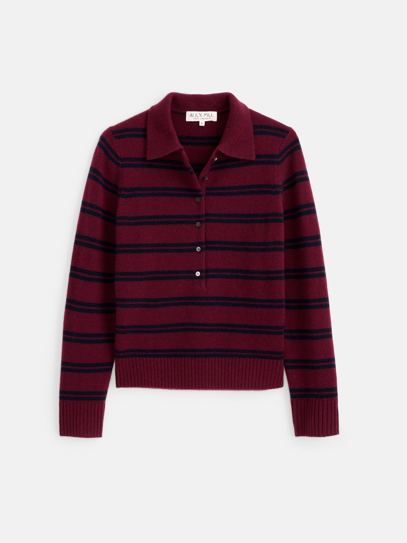 Park Striped Polo in Washed Cashmere