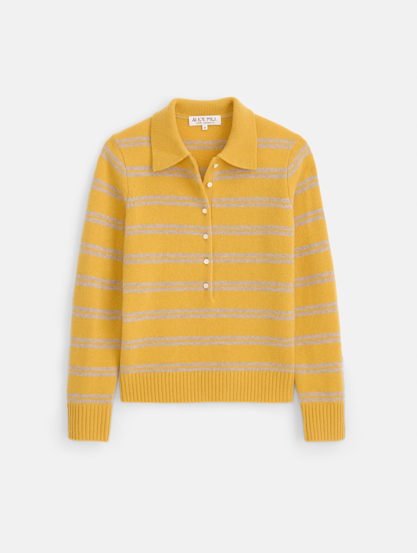 Park Striped Polo in Washed Cashmere
