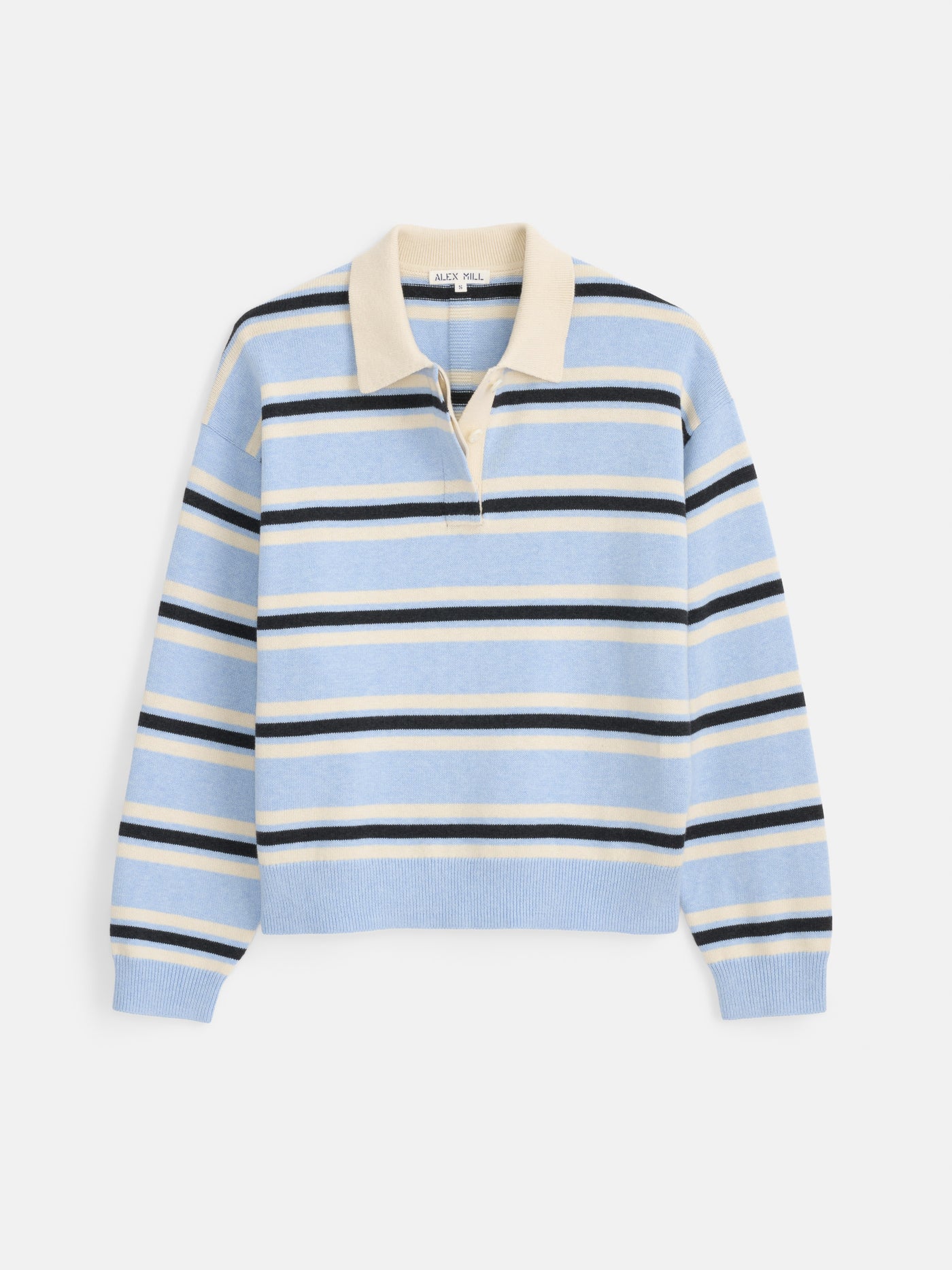 Bond St. Striped Polo in Cotton Cashmere