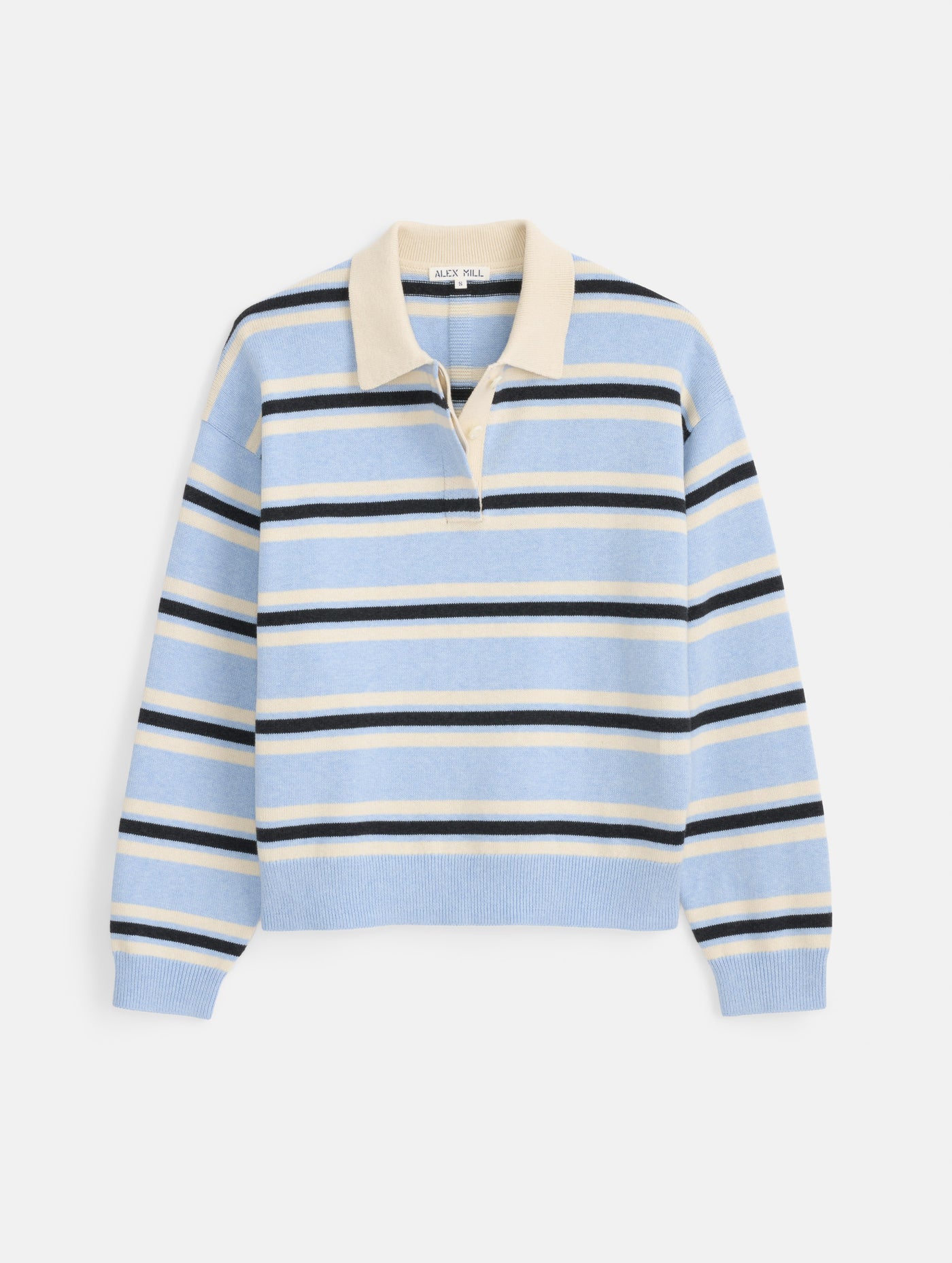 Bond St. Striped Polo in Cotton Cashmere
