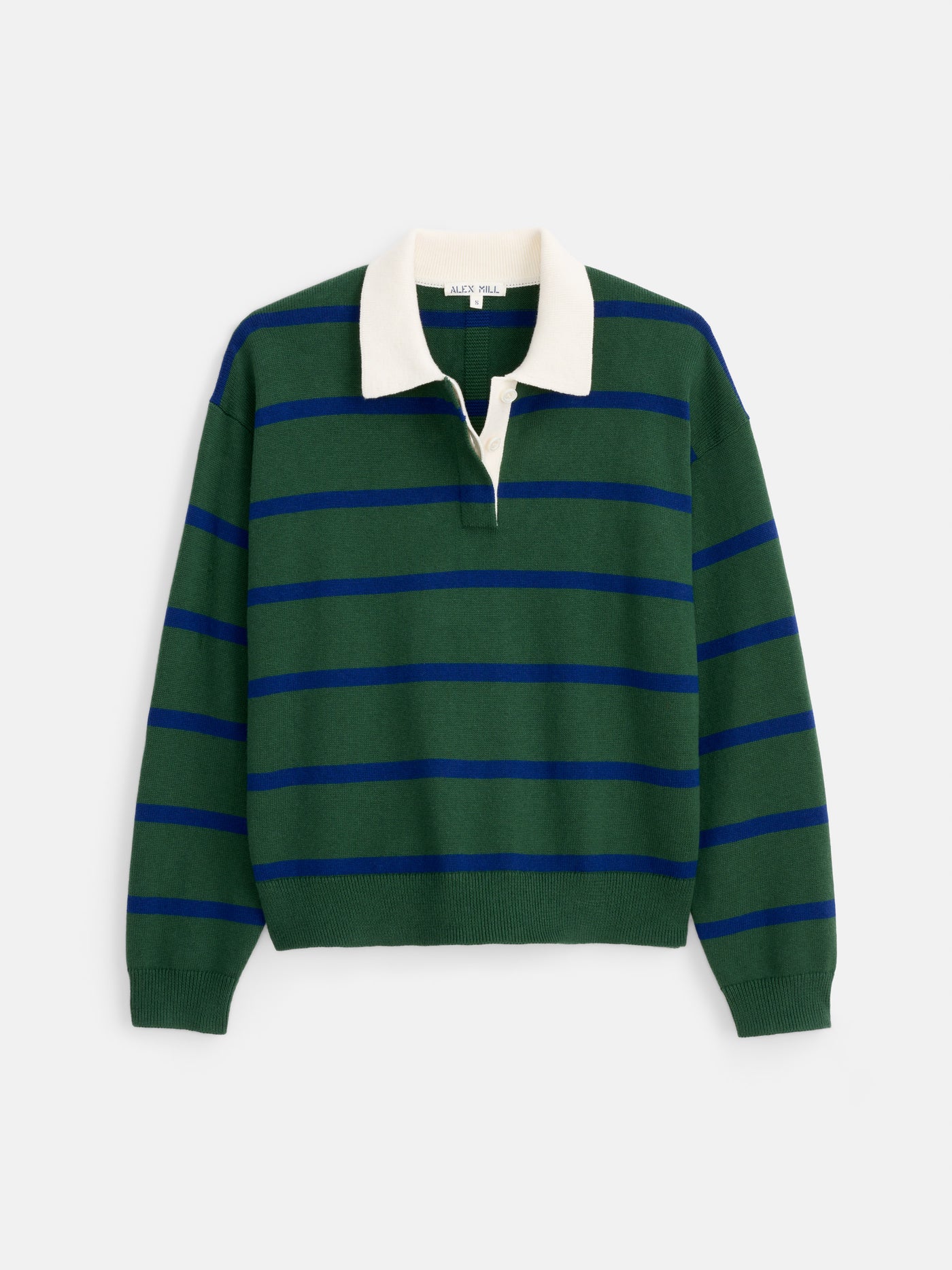 Bond St Striped Polo in Cotton Cashmere