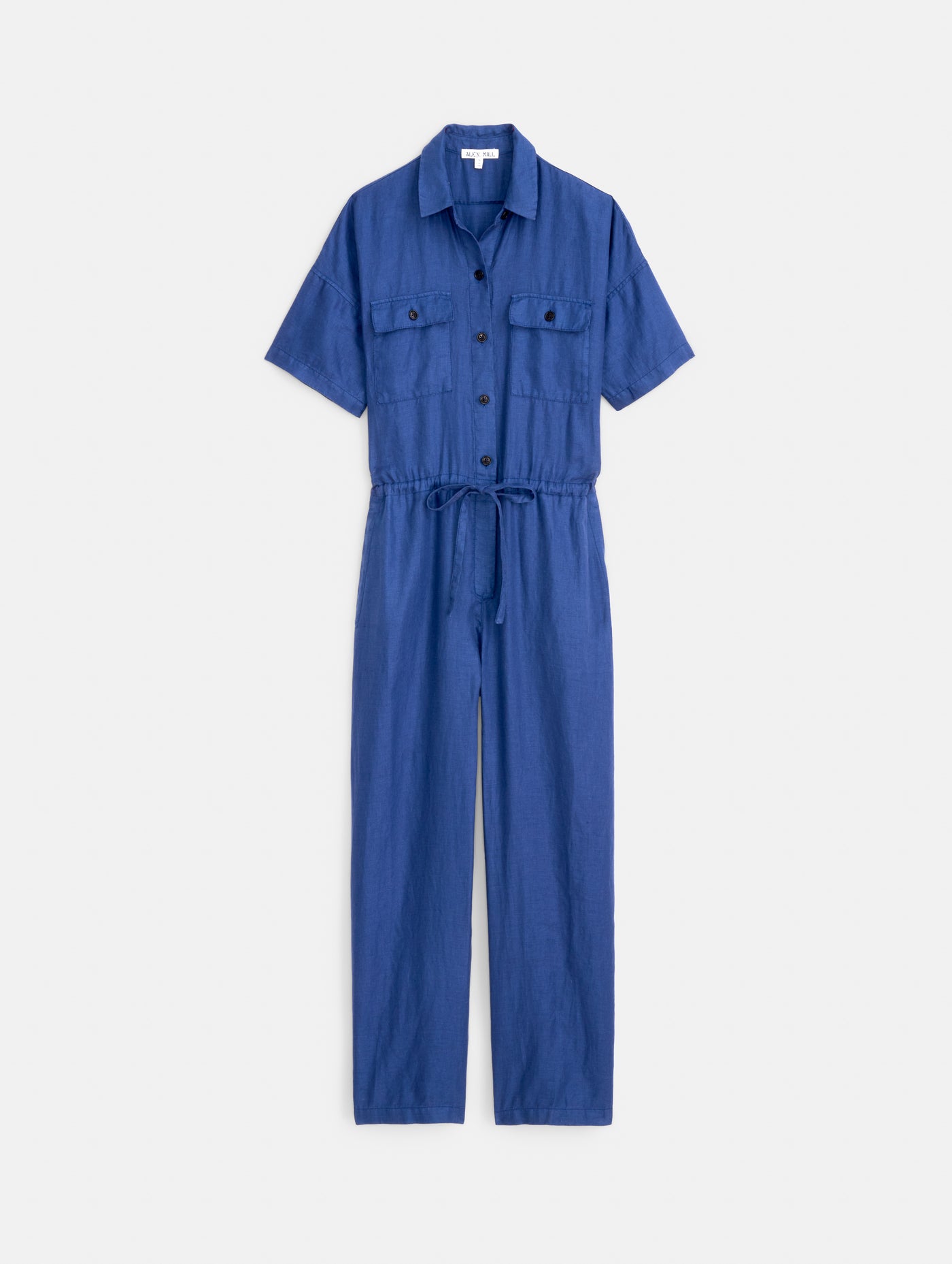 Delancey Short Sleeve Jumpsuit In Linen