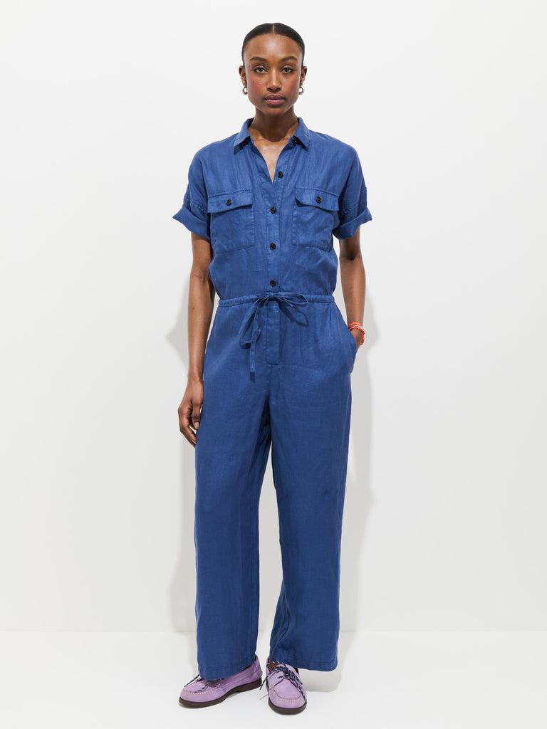 Delancey Short Sleeve Jumpsuit In Linen from Alex Mill - $265