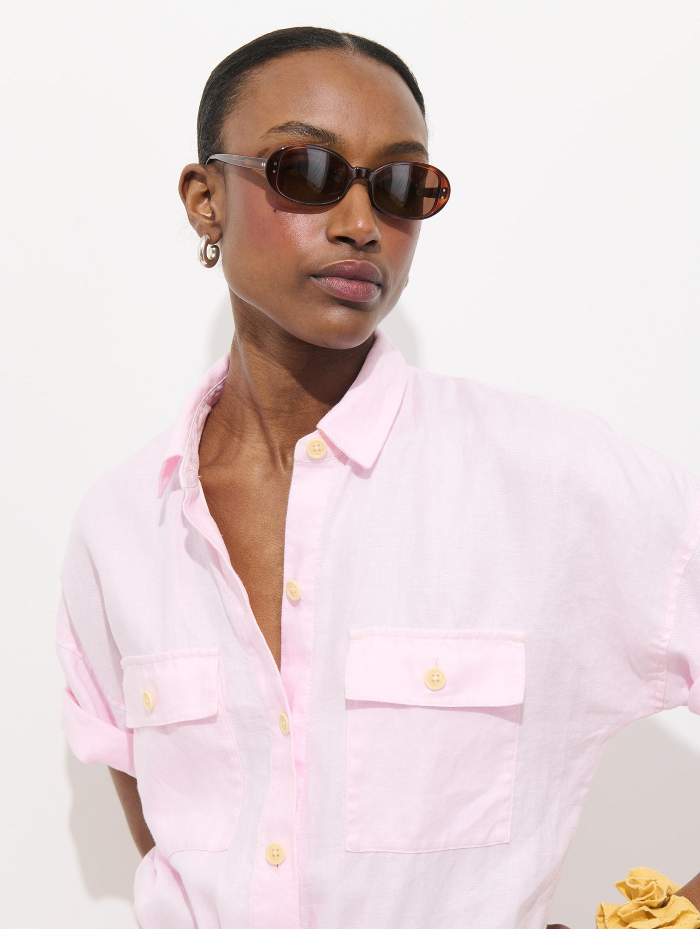 Delancey Short Sleeve Jumpsuit In Linen