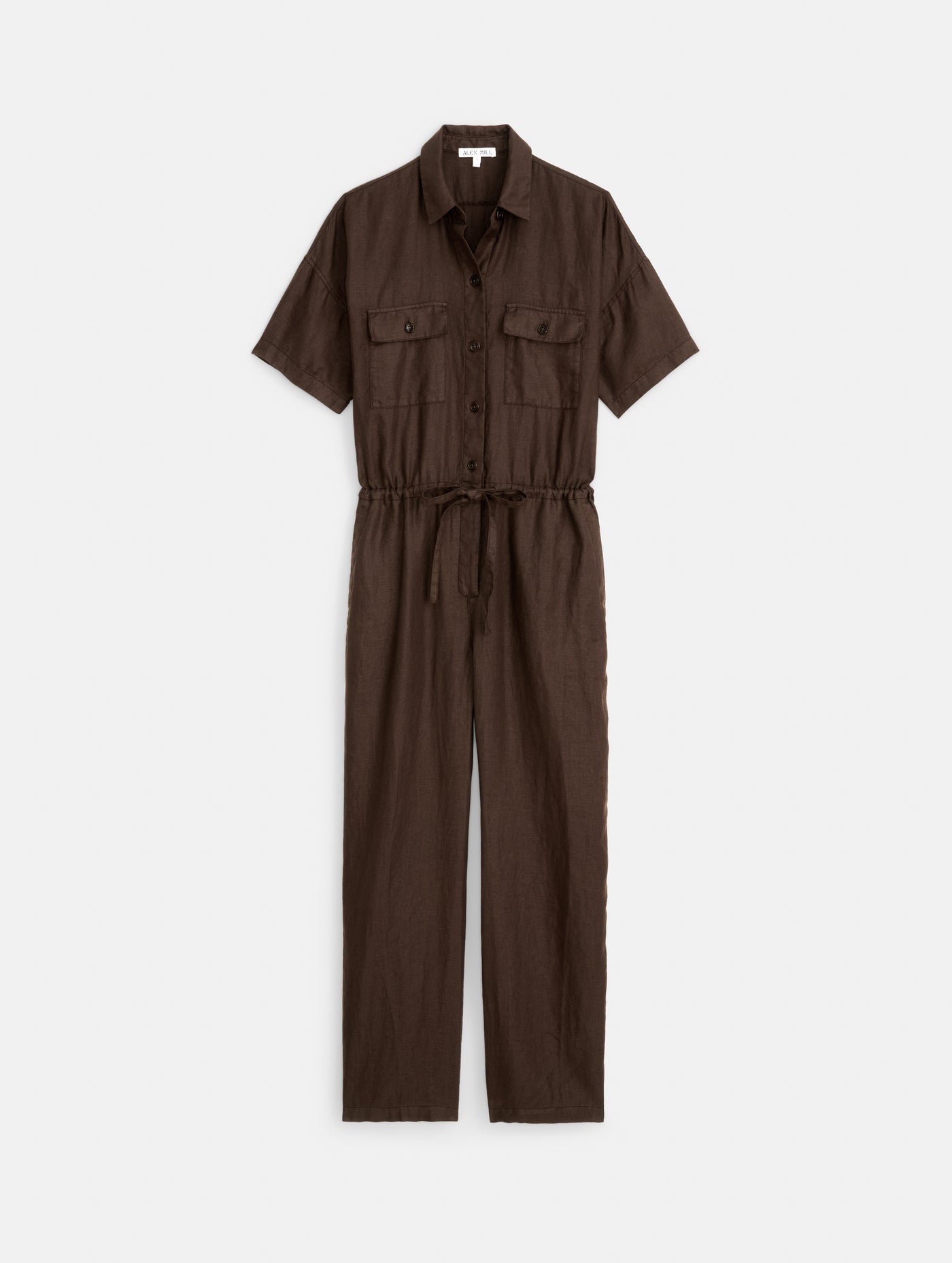 Delancey Short Sleeve Jumpsuit In Linen
