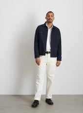Garment Dyed Work Jacket In Recycled Denim