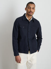 Garment Dyed Work Jacket In Recycled Denim