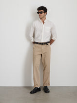 Straight Leg Pant In Vintage Wash Chino In Faded Khaki