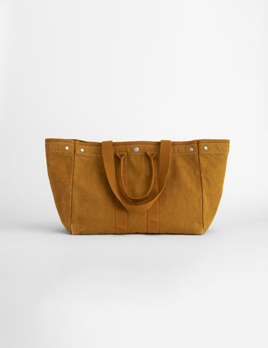 Double Handle Canvas Tote In Golden Khaki