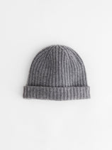 Cashmere Solid Beanie In Light Heather Grey