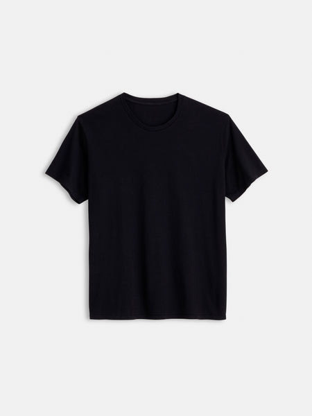meravel simple comfortable Tee　Black Lightweight Mercer Tee – Alex Mill