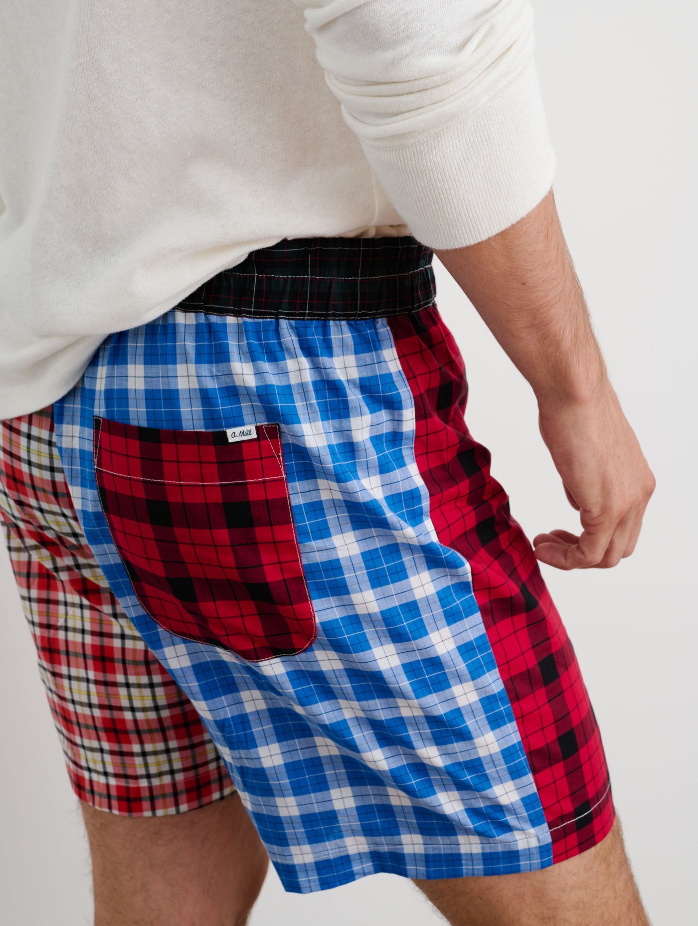Pajama Shorts in Mixed Tartan