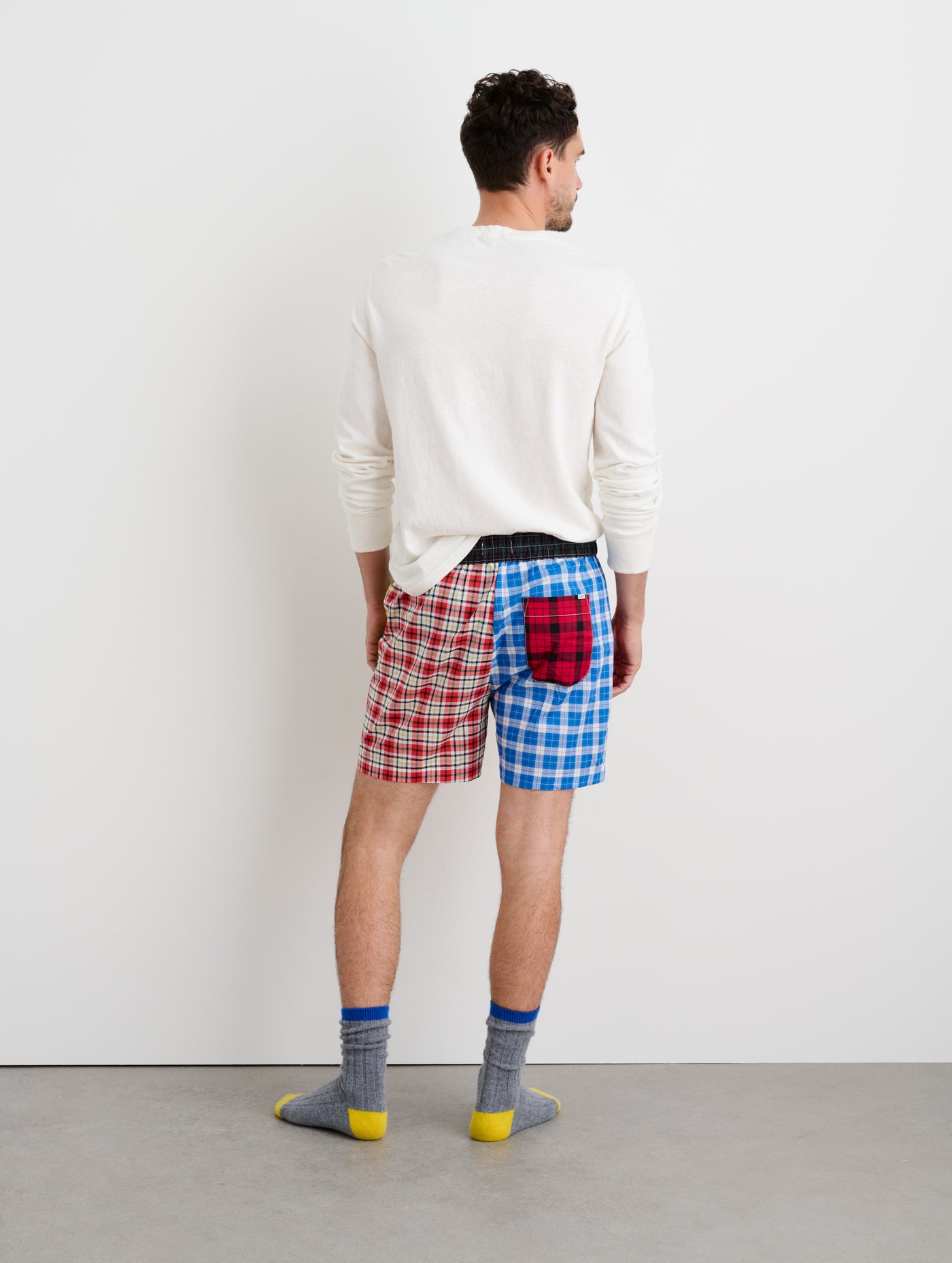 Pajama Shorts in Mixed Tartan