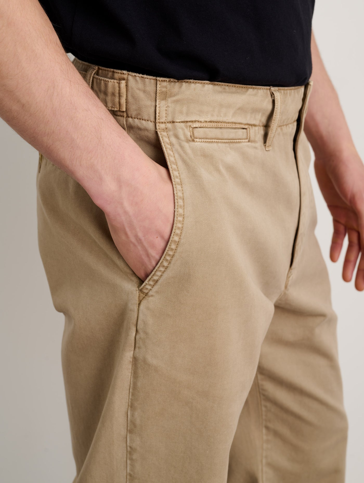 Straight Leg Pant in Vintage Washed Chino (Long Inseam)