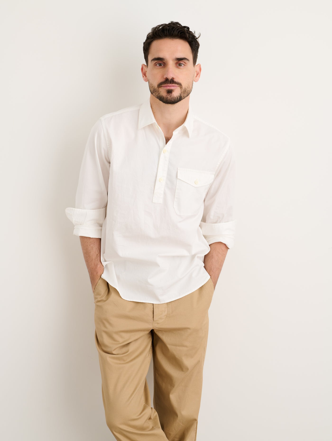 Popover Shirt in Cotton Twill