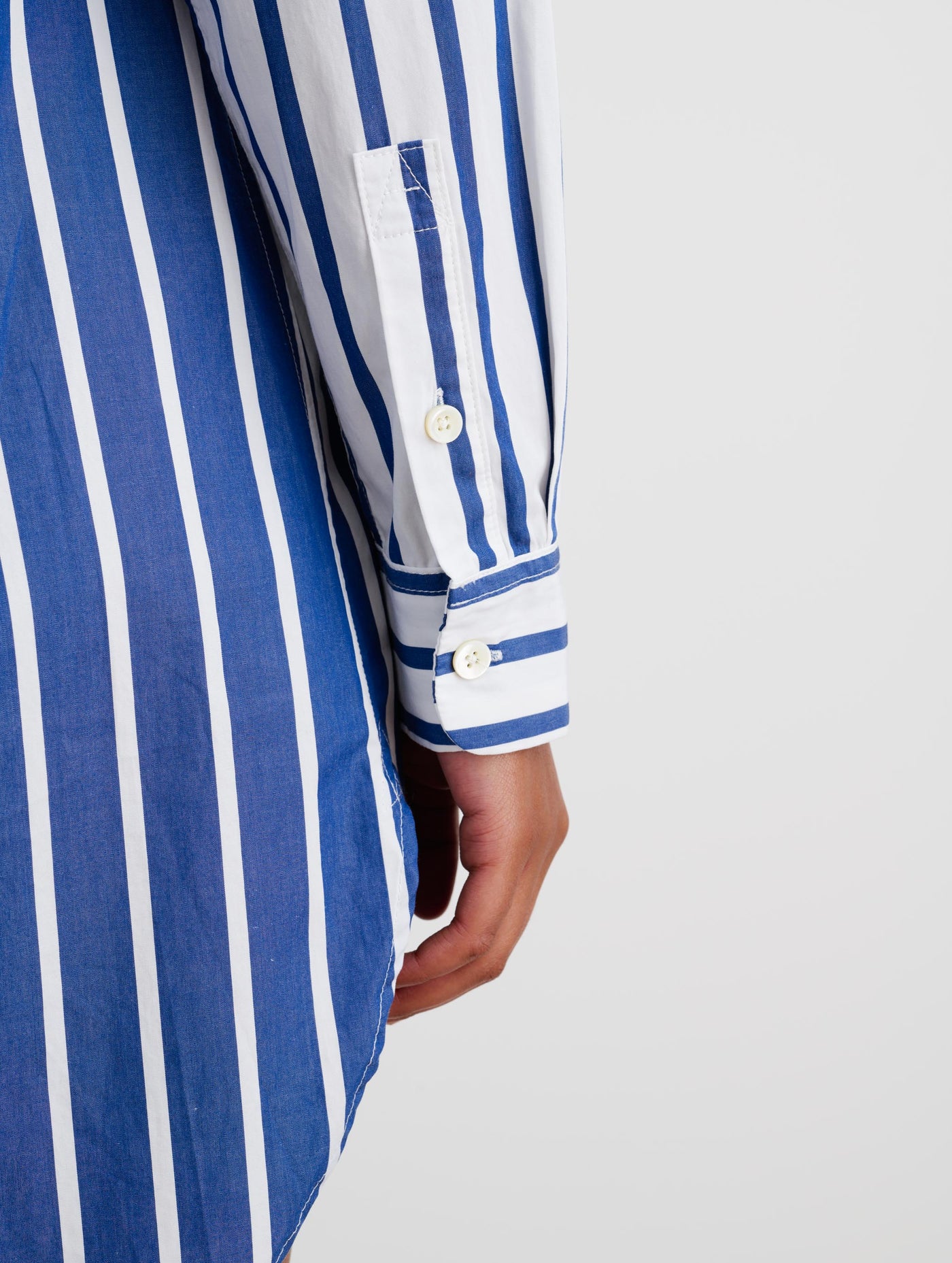 Pajama Tunic in Mixed Blue Stripe