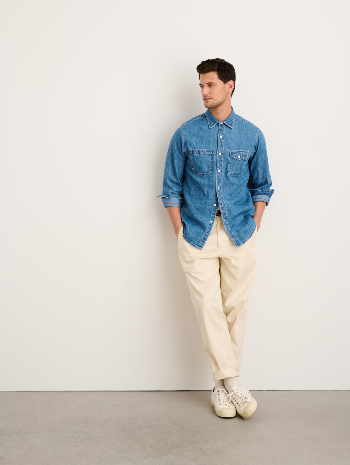 Work Shirt in Washed Denim