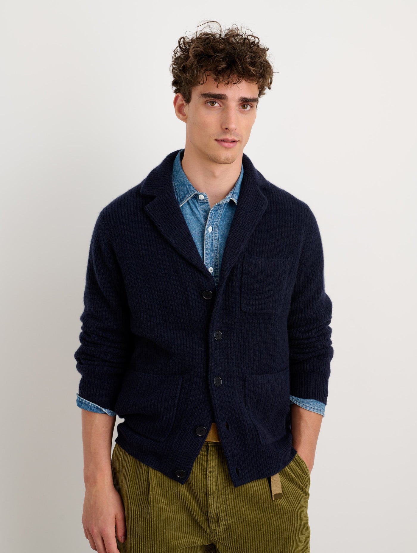 Mitchell Cardigan in Washed Cashmere