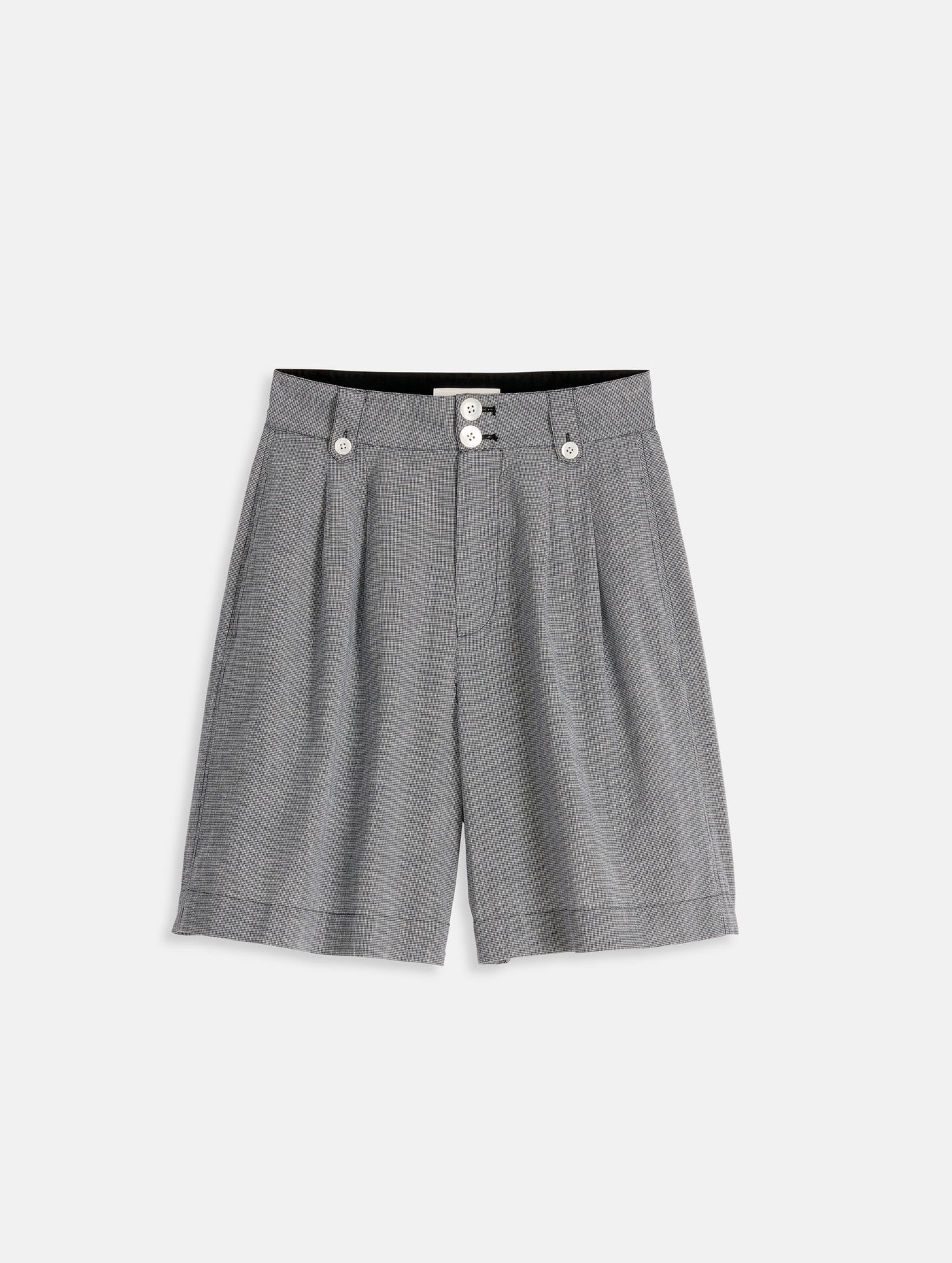Drill Shorts in Houndstooth