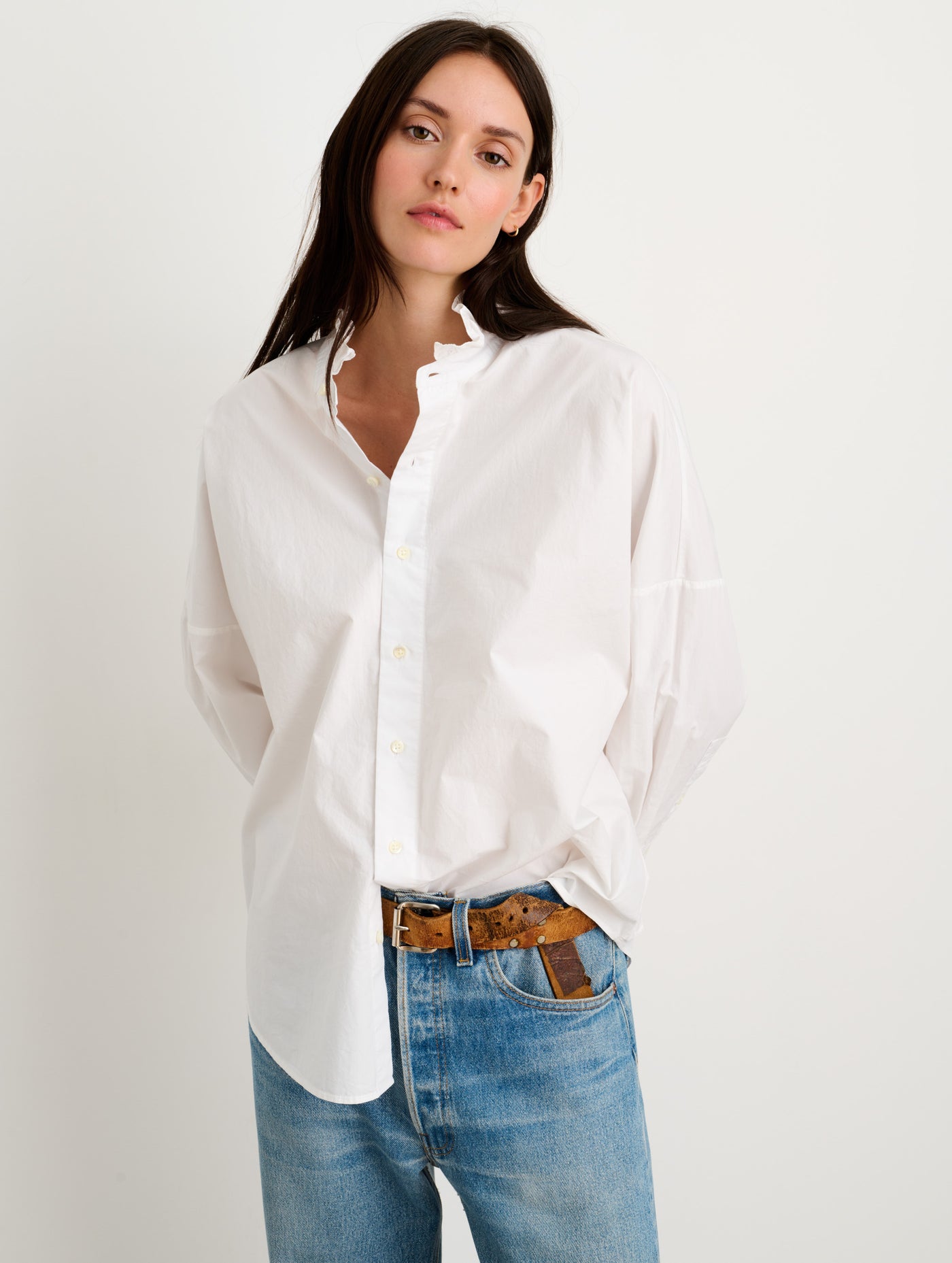 Easy Ruffle Shirt in Paper Poplin – Alex Mill