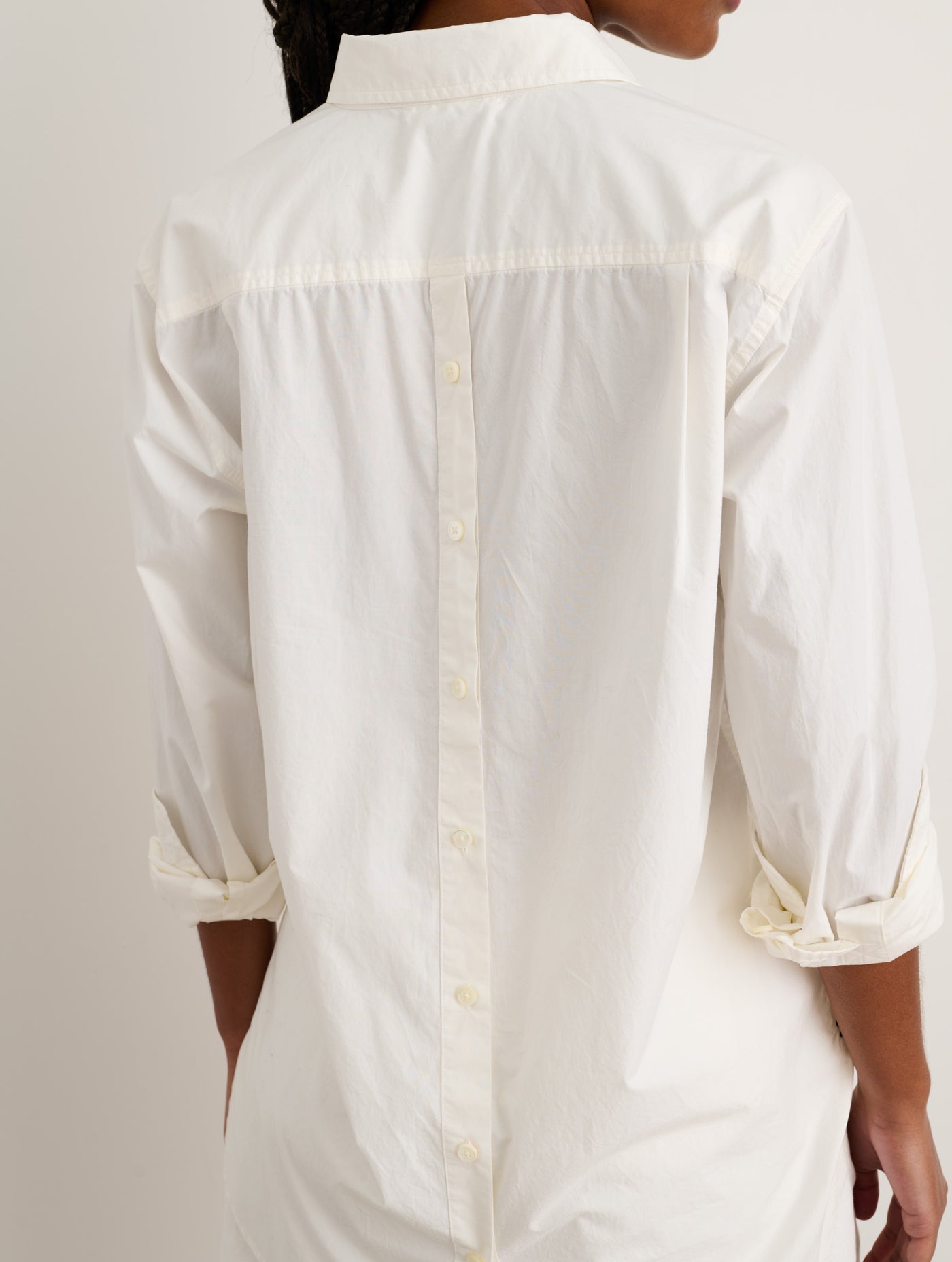 Double-Button Shirt in Paper Poplin