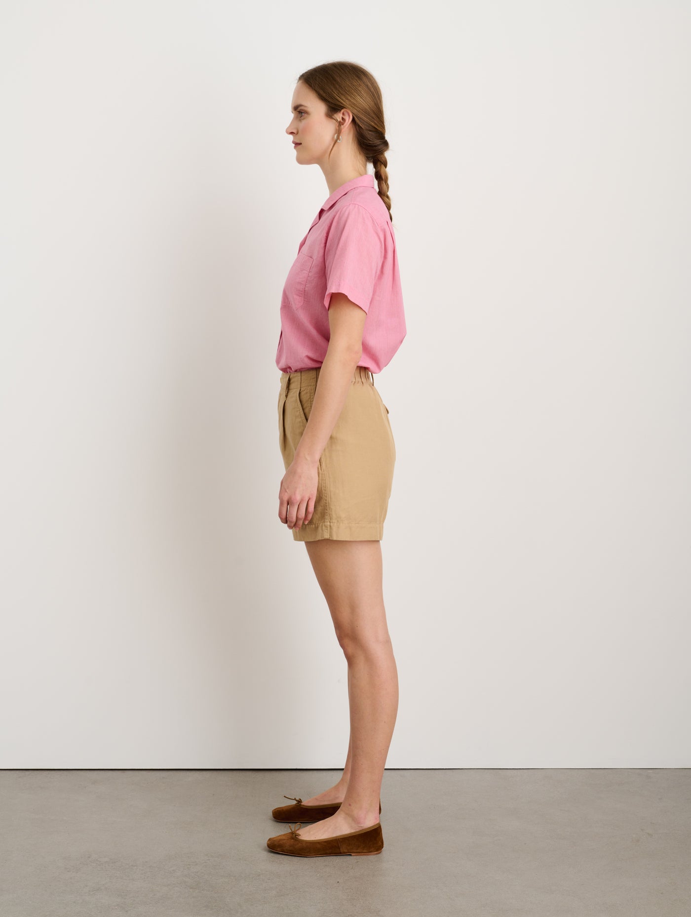 Pleated Shorts in Twill